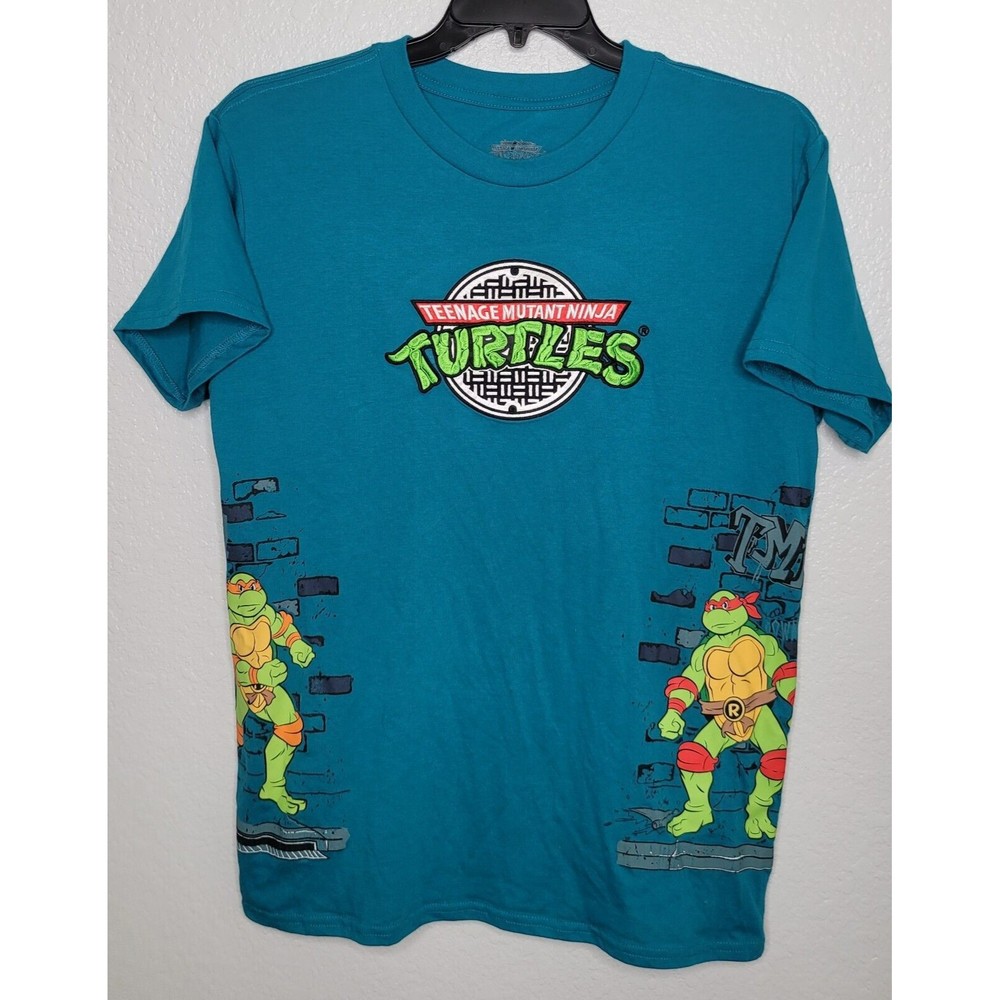 Nickelodeon Teenage‎ Mutant Ninja Turtles Size XL Turquoise Embroidered Shirt